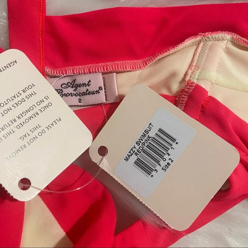 Agent Provocateur Mazzy Red Pink Swimsuit NWT *SALE* - Picture 10 of 12